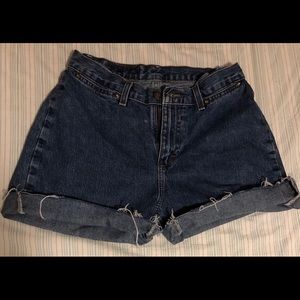 High waisted jean shorts!